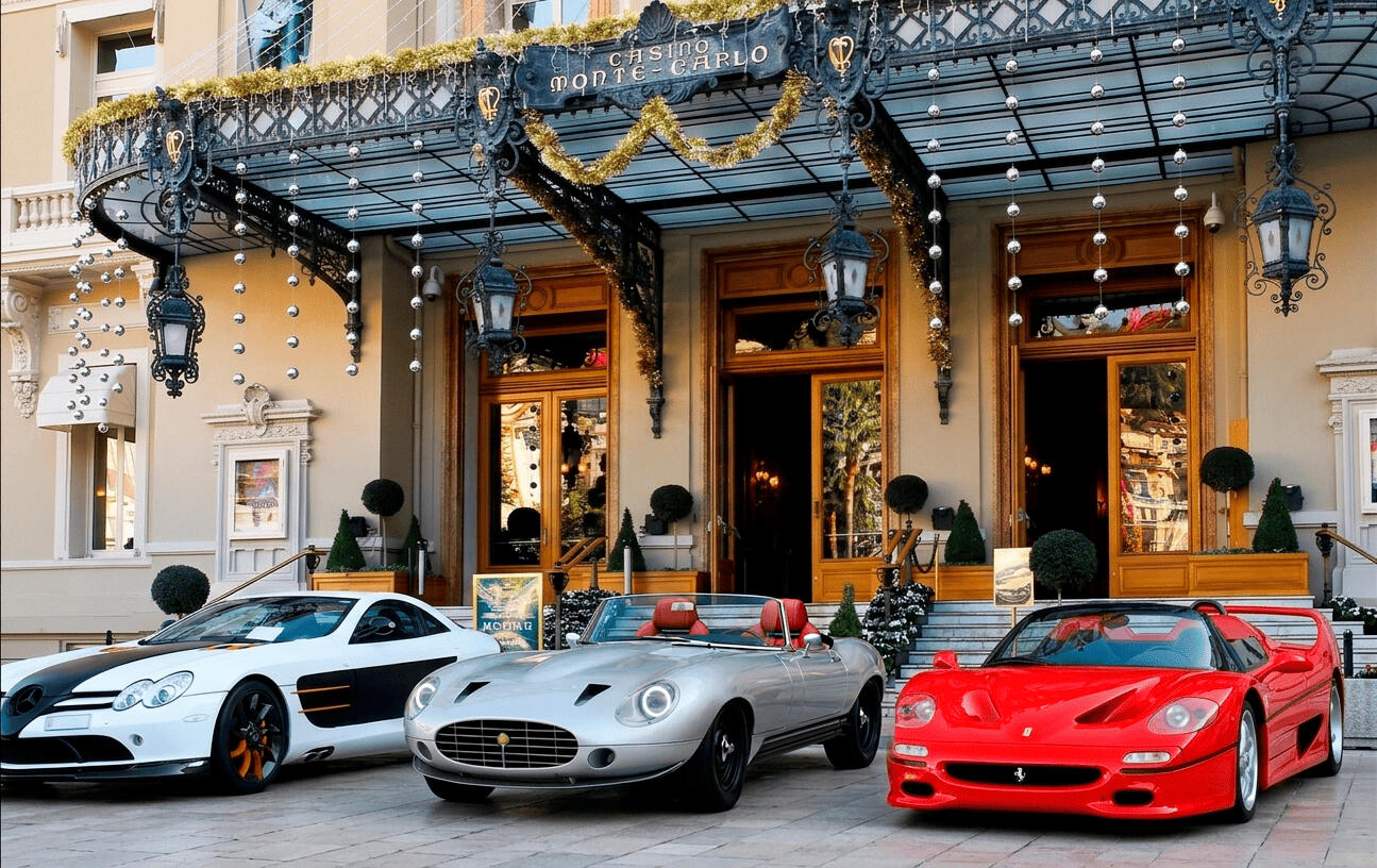 Kalon at Casino de Monte Carlo Kalon E-Type in front of Casino de Monte Carlo